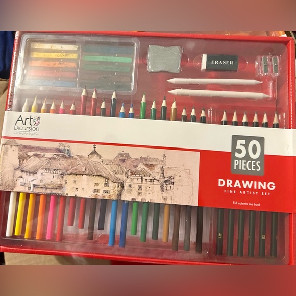 NWOT Art Excursions 50-Piece Drawing Set - Multicolor - Picture 1 of 4